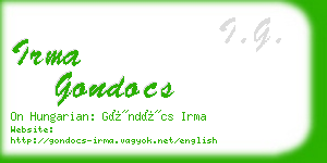 irma gondocs business card